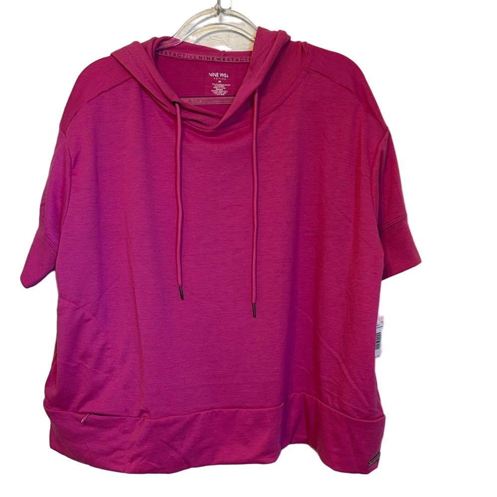 🍒Nine West Active  Pink Hoodie cropped boxy size M NWT…